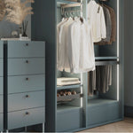 Emuca Quartz shoe drawer with adjustable framekit, soft-close runners & full pull-out module for wardrobes and storage drawer