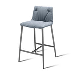 Luxury fabric bar stool with elegant metal legs, kitchen stool without armrests