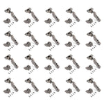 Emuca Spanje Model 1011452 set of 20X91 Titanium Stalen Elleboog Hinges Soft close With Schroef-On Inzetpcken height 0