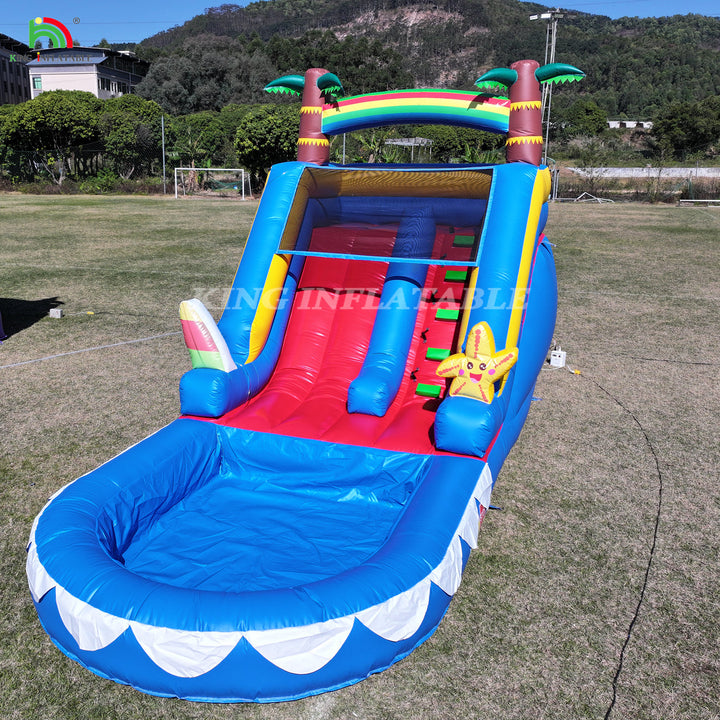 21x9x12FT commercial PVC Inflatable Slide for adults and Kids, outdoor, Garden, Inflatable Water slide with Splash pool, Blower