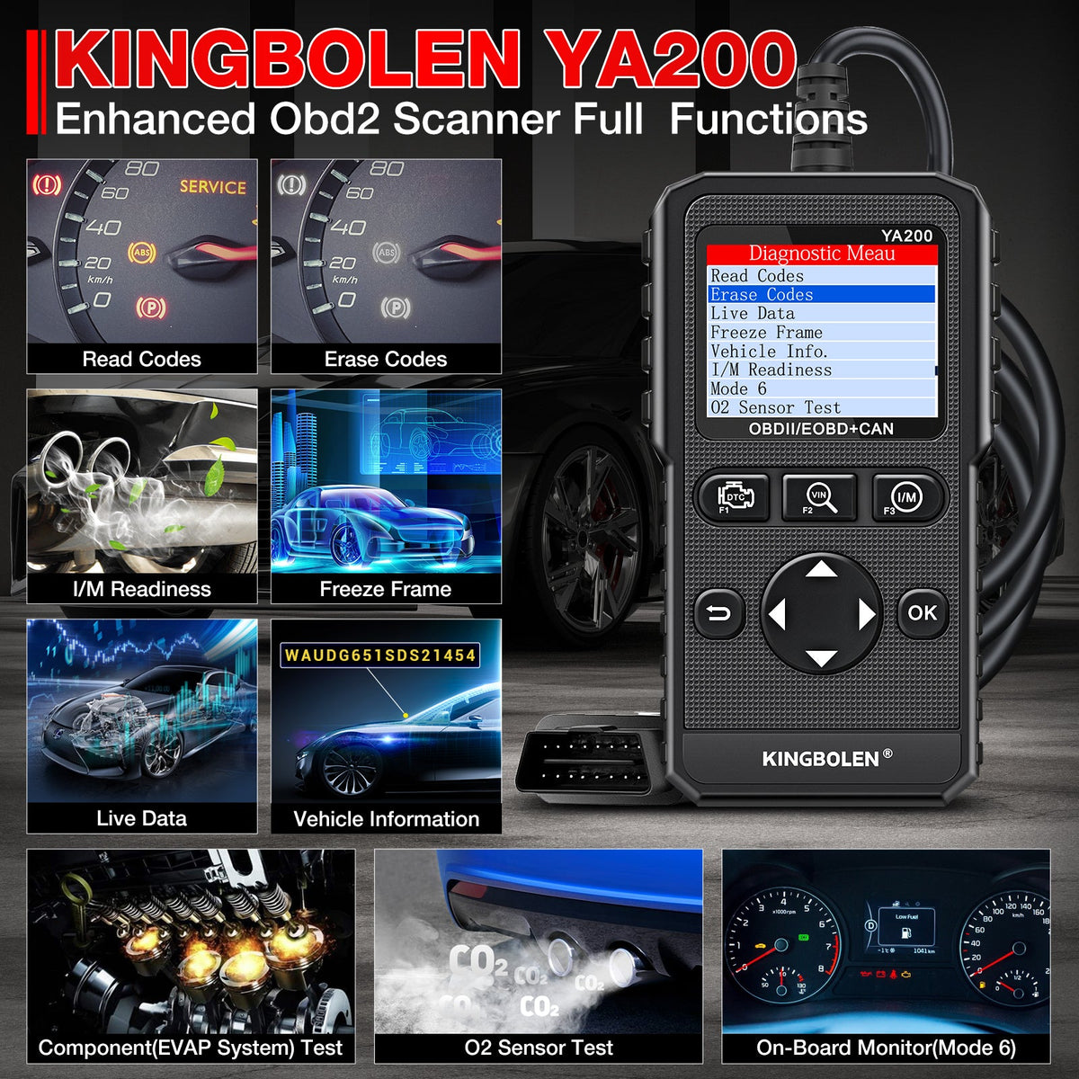 2026 latest OBD2 Check Engine Light Scanner for car diagnostic tool Automotive Profesional full Motor
