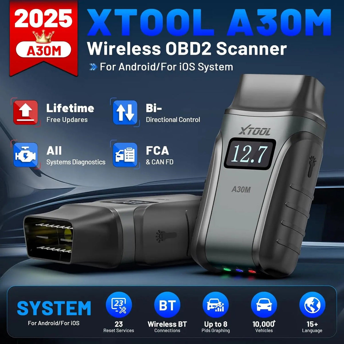 USA EU XTOOL A30M 2025 Recommended Anyscan OBD2 Scanner Software Lifetime free upgrade Code reader Diagnostic tool for Vehicl
