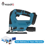 Podofo Electric cordless decoupeerzaag 18V 300W Cross-border model portable Woodworking Without battery 3500RPM Borstelloos Household use Cutting