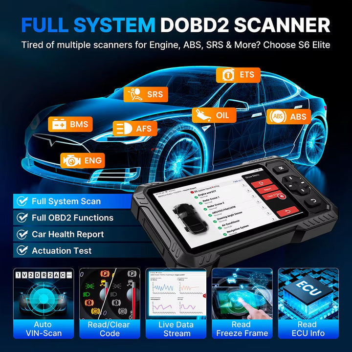 S6 Elite Smart Diagnostic 2026 new Edition high speed bidirectional Scan FCA Certificering CAN FD Protocol Tech Feel