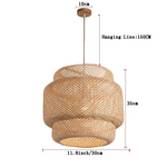 Handmade Bamboo Chandeliers and Pendant Lights, E27 Lampshade, Modern Natural Home Decor