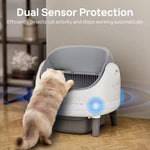 free shipping within the EU. smart app control. Open bovenkant automatic litter box with dual safety sensors and self-cleaning.