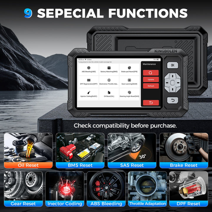 EU Warehouse KINGBOLEN S608 four-system car diagnostic tool OBD2 scanner bidirectional motor ABS SRS diagnostic tool