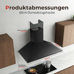 A+++ Afzuigkap 60cm, Afzuigkap with omgekeerde & afvoerlucht with active koolfilter, LED-lighting