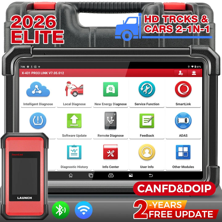 LAUNCH automotive truck diagnostic tool X431 PRO3S+ Smartlink HD 12V 24V OBD OBD2 code reader activeringstest ECU coding