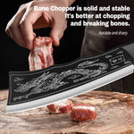 Drakenhakmes Zware Beenhakmes With Lederen Sheath, Ultrascherp Stainless steel Chinese Cleaver