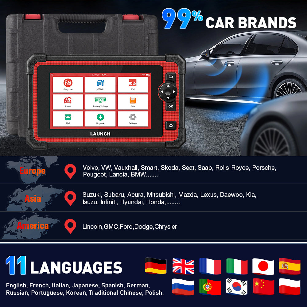 Start Eu Version Crp919e Auto diagnostic tool full system Automotive Scanner Active Test CAN FD/Diop with 29 + Resetfunctie