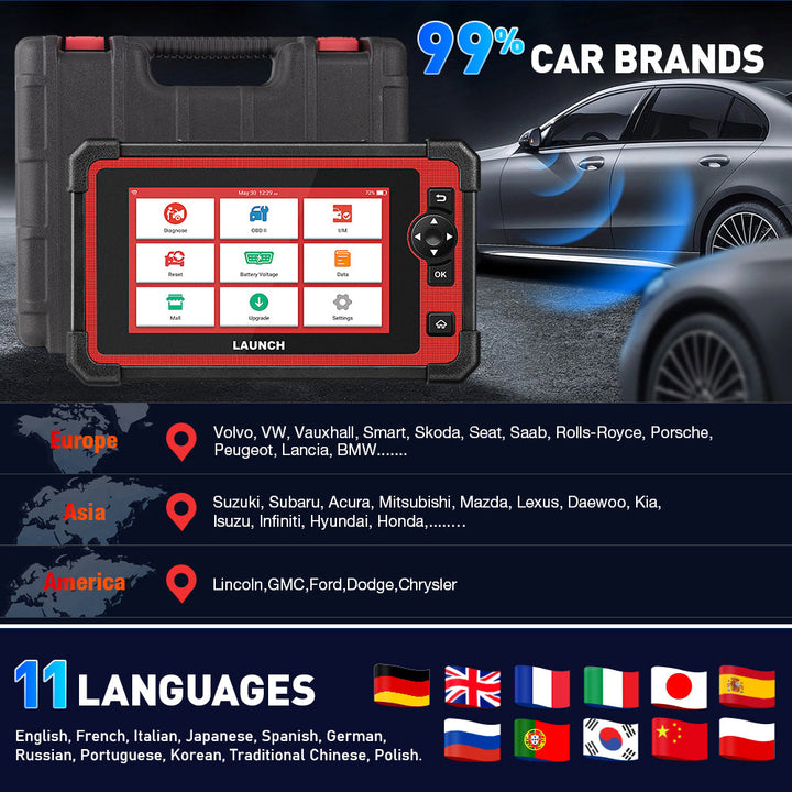 Start Eu Version Crp919e Auto diagnostic tool full system Automotive Scanner Active Test CAN FD/Diop with 29 + Resetfunctie