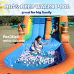 commercial PVC inflatable slide for outdoor, suitable for adults and kids, with splash pool and blower, 21x9x12FT/6.4x2.75x3.65m.