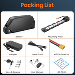 48V 52V 25Ah Lithium E-bike replacement battery pack 50A BMS XT60 connector for E-bike e-scooter EU USA warehouse ready to ship