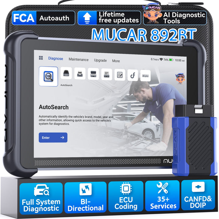 MUCAR 892BT Lifetime free update Full system Car diagnostics Tool for Vehicle AI Intelligente Diagnostiek Bidirectional test
