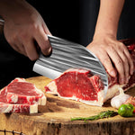 7Inch Serbian Chef knife Gesmeed Slagersmes With Sheath, Heavy Duty Bot Cleaver Hakken Scherp Slachtvis Speciaal Knife