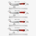 4-piece handgesmede slagermesset - Kiritsuke knives, meat cleaver, ontbeenmessen, slagermessen, 5Cr15MoV steel chef knife