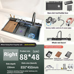 STAINLESS STEEL kitchen faucet with waterval, gold large single sink, multifunctional digital display, 100*50CM