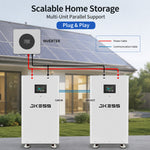 JKESS 51.2V 280Ah 15kWh LiFePO4 Energy storage system 6000 cycles Smart BMS Household solar battery EU stock Germany warehouse