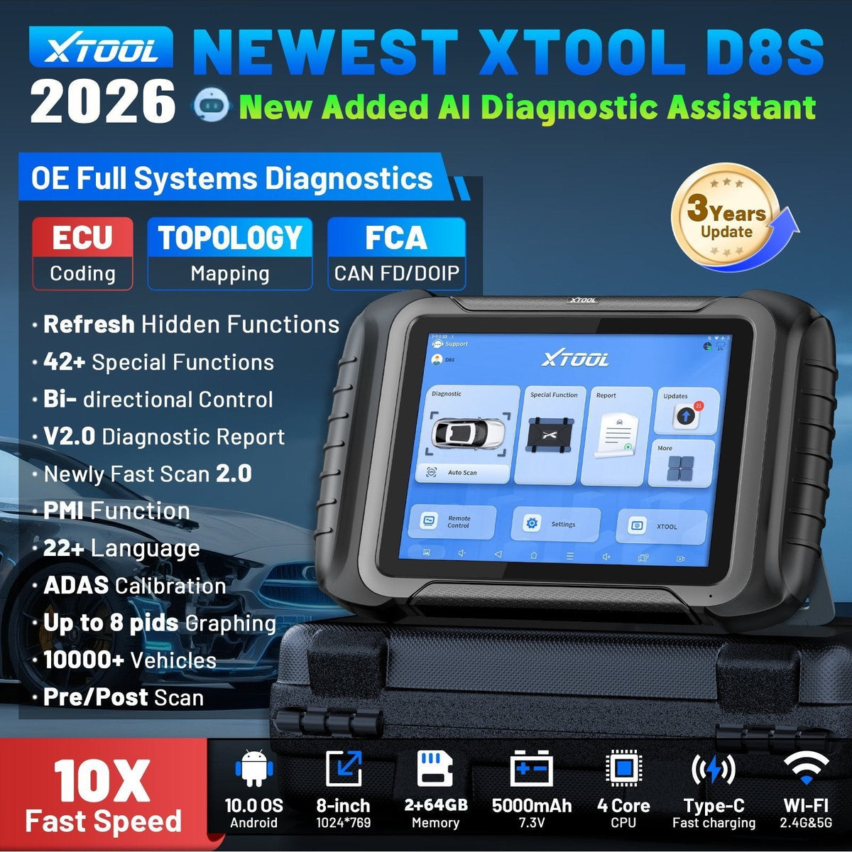 UK EU Warehouse D8S EU Version XTOOL Automotive diagnostic tool and key programming Auto remote control Pincode Lezers Progra
