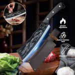 Drakenhakmes Zware Beenhakmes With Lederen Sheath, Ultrascherp Stainless steel Chinese Cleaver