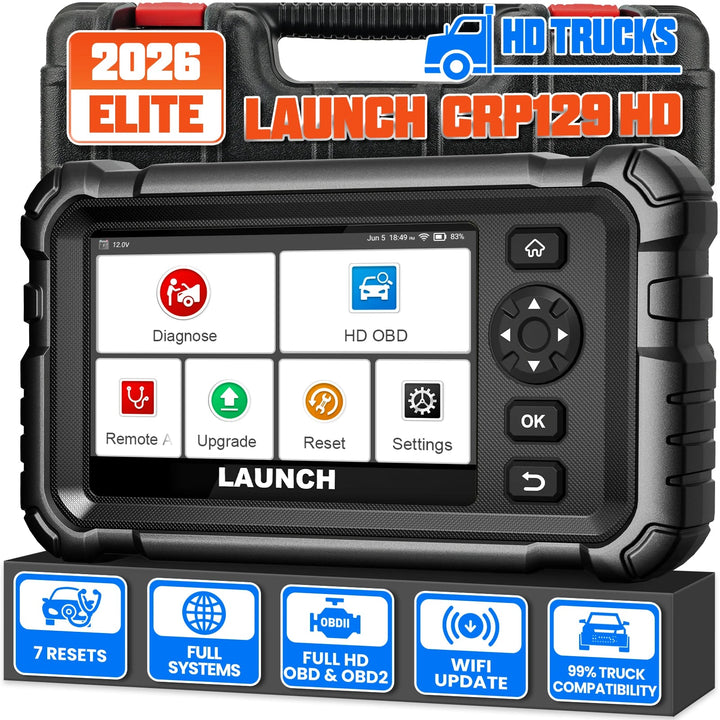 EU Warehouse LAUNCH CRP129 HD 24V Heavy Duty Truck Diagnostic tool Full system Diesel Scan tool with 7+ Resets