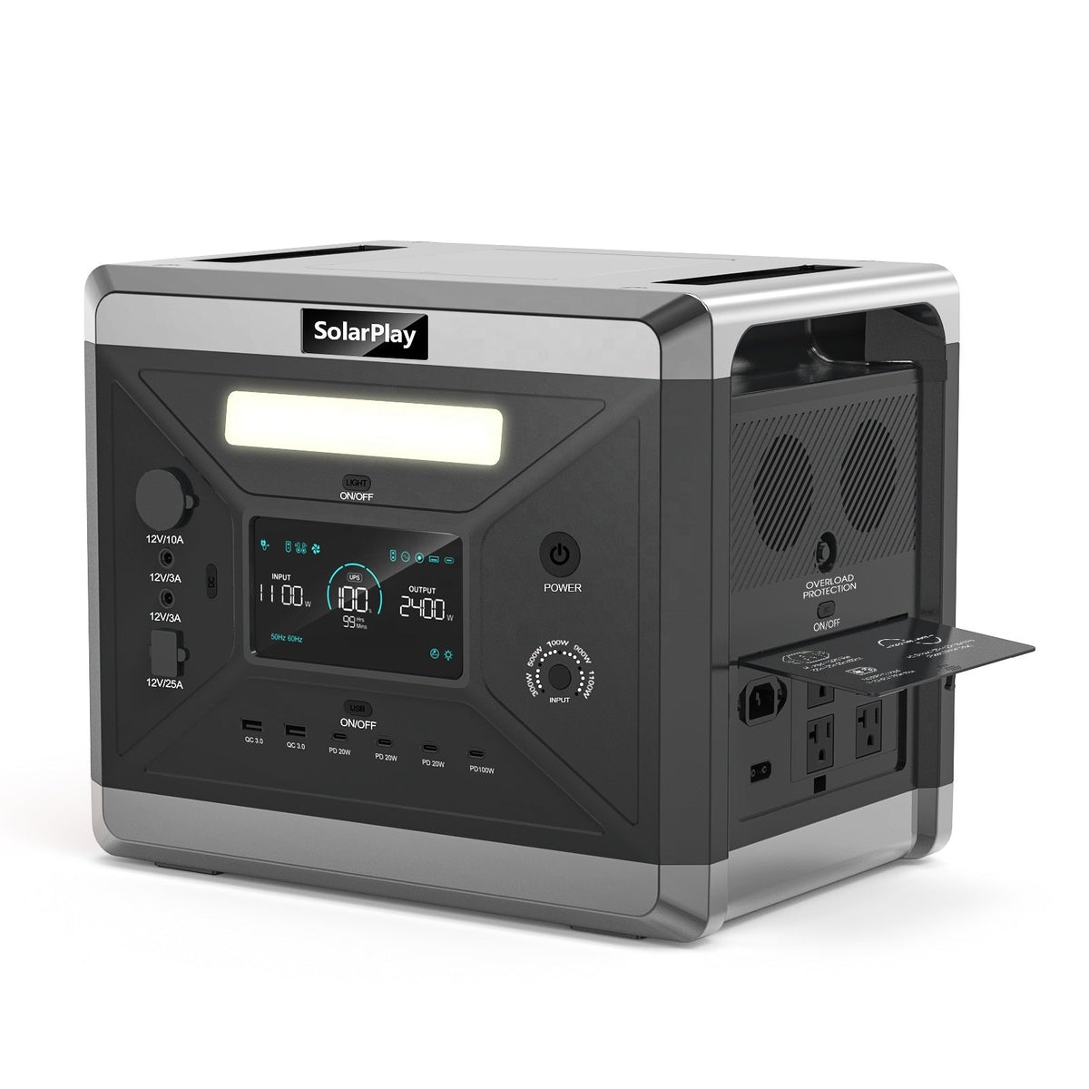 portable outdoor-power station of 2400W 2160Wh, 220V UPS-generator, Solar Lifepo4-battery for home use