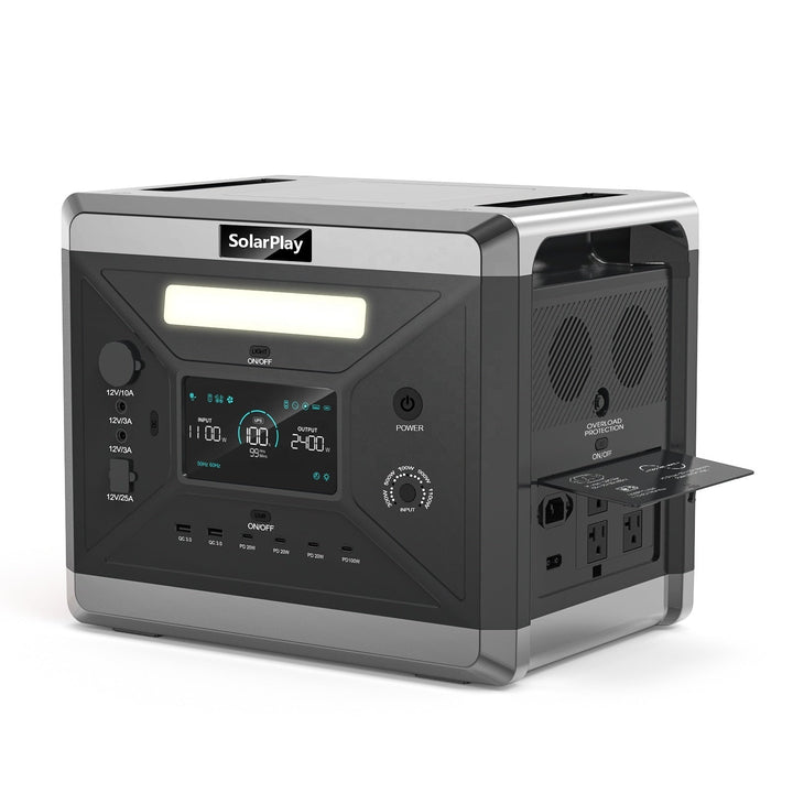 portable outdoor-power station of 2400W 2160Wh, 220V UPS-generator, Solar Lifepo4-battery for home use