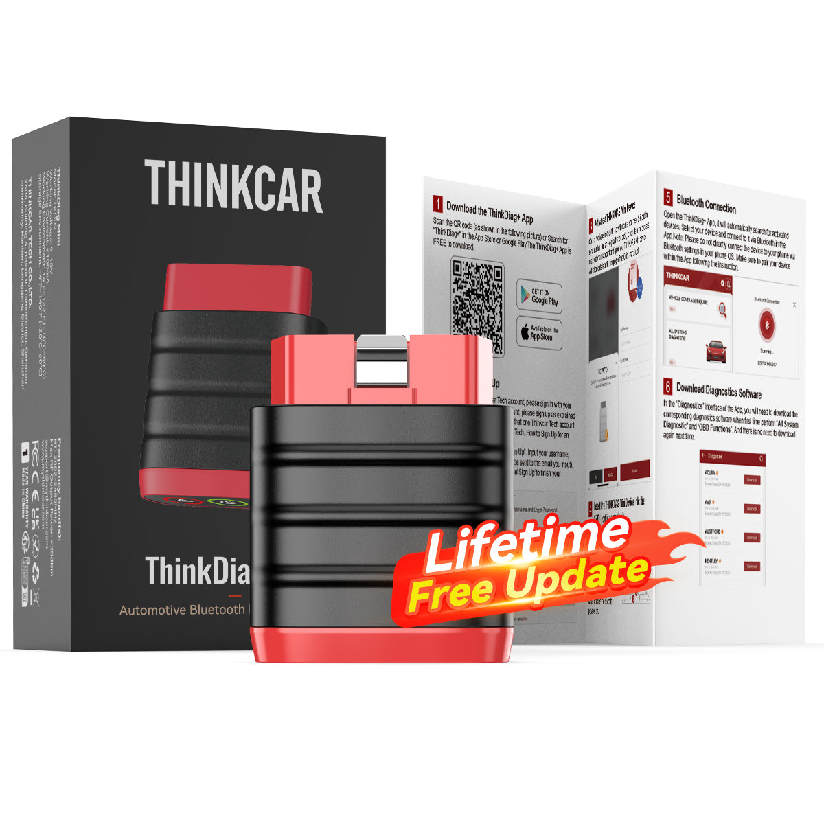 THINKCAR THINKDIAG Mini OBD2 Scanner Lifetime free update All cars Full-system diagnostics IOS Android Automotive Scan tool