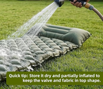 folding inflatable campingmatras for on the veld, ultralicht, with built-in pump, voetkussen, compact and lightweight