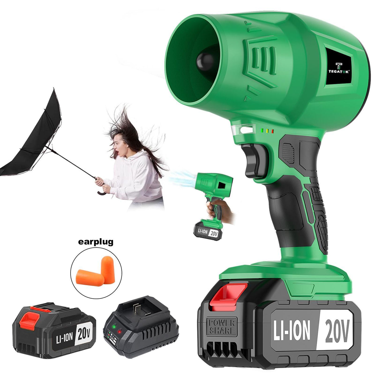 Turbo Electric 20V wireless Leaf Blower on Batteries, Luchtblazer for Garden Maintenance, DIY Grade, Available from Local war