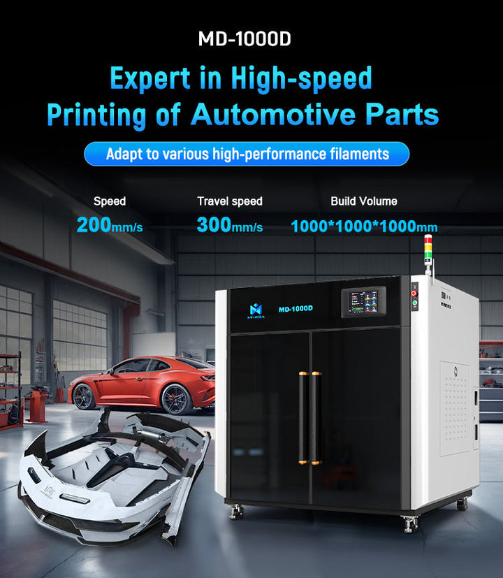 MD-1000D industrial 3D printer large Formaat 3D-printmachine FDM 1000*1000*1000mm industrial 3D printer for Auto-parts