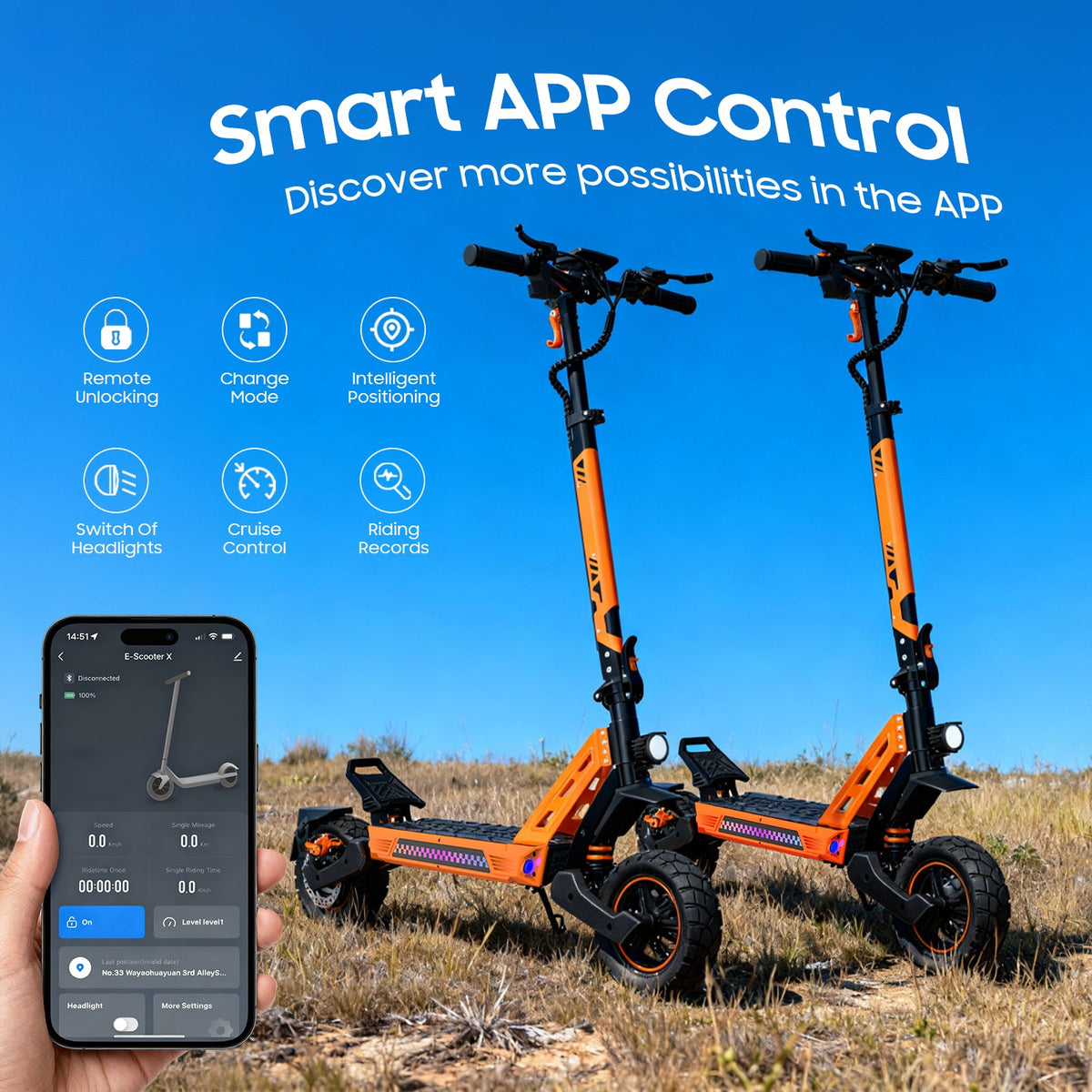 Tufront E3 Pro shipping Europa rear-wheel motor Single drive 20Ah battery rugged Off-Road performance folding Electric Scooter