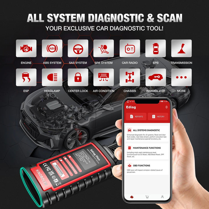 2026 Ediag Plus full system OBD2 scanner bidirectional diagnostic tool with CAN-FD