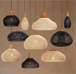 Rattan pendant light rattan chandelier handwoven Boho pendant light for dining room kitchen island living room