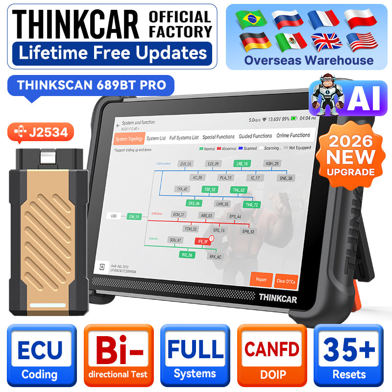 THINKCAR ThinkScan 689BT PRO topology map Multi-kanaals ECU coding diagnostic tools for professional Monteurs free updates