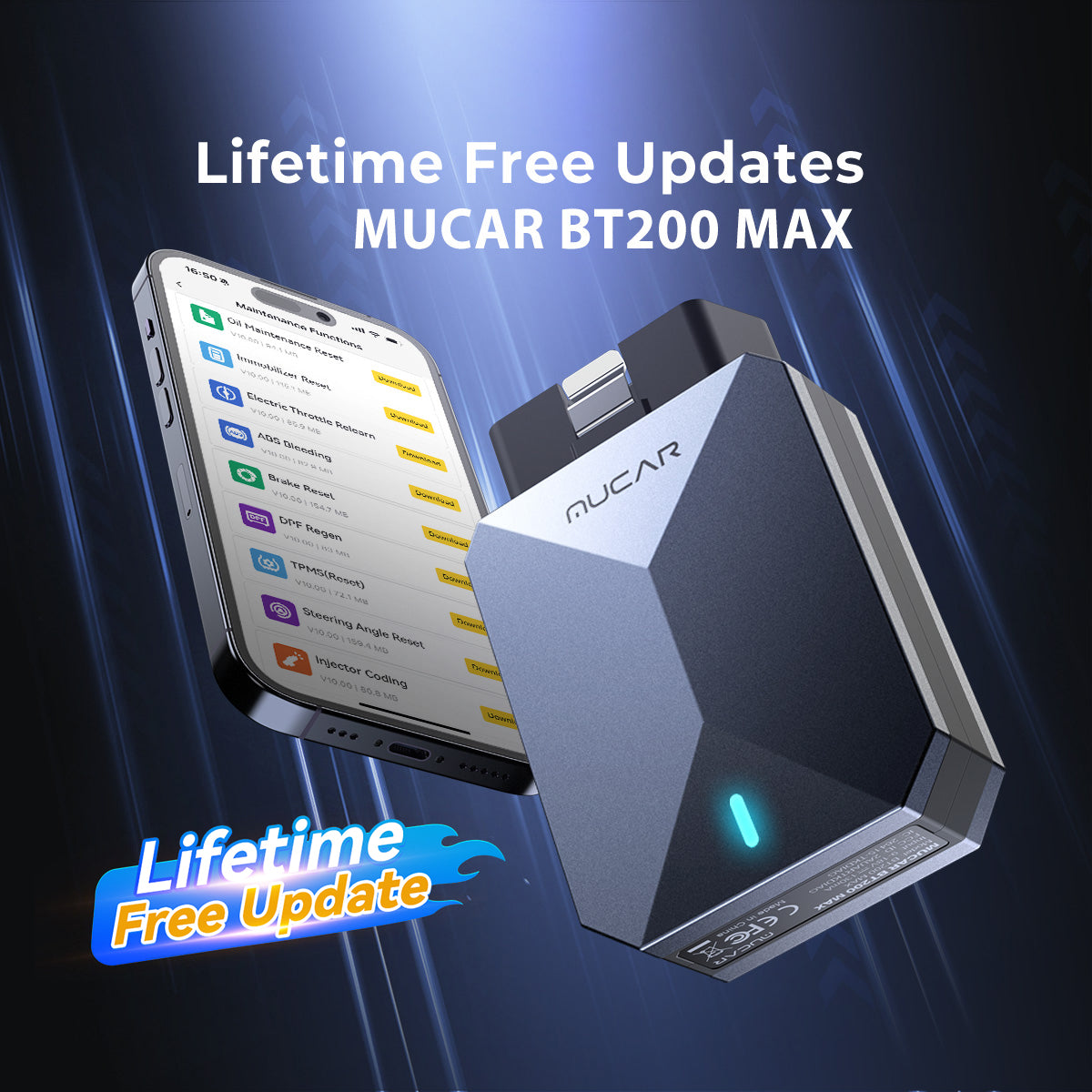 MUCAR BT200 Max OBD2 scanner CAN FD Bidirectional Control all systems AI Diagnostics Car Scan Tool 15 Reset lifetime free update