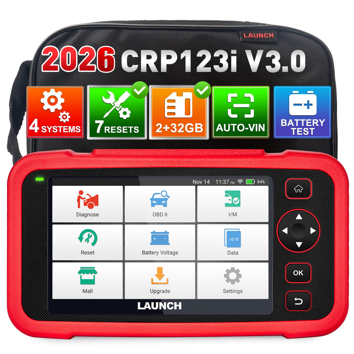 2026 elite diagnostic tool LAUNCH CRP123I V3.0 OBD2 scanner with lifetime free updates for motor, ABS, SRS, transmissie and a