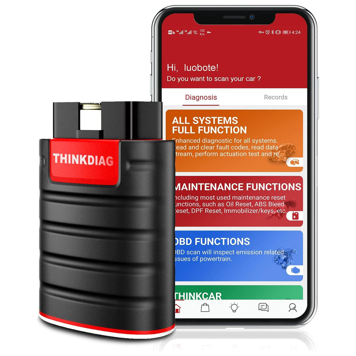 US EU warehouse 2026 ThinkDiag new version OBD2 BT scanner code reader car all systems car OBD 2 automotive diagnostic tool