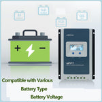 EPEVER Upgrade 10A 20A 30A 40A MPPT Solar Charge Controller Max PV-input 100V or 60V Batterijspanning 12V 24V