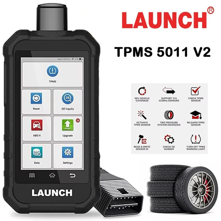 Launch X431 Creader TPMS 5011 V2 Tire Pressure programming Sensor OBD2 Scanner Tool supports All 315/433Mhz