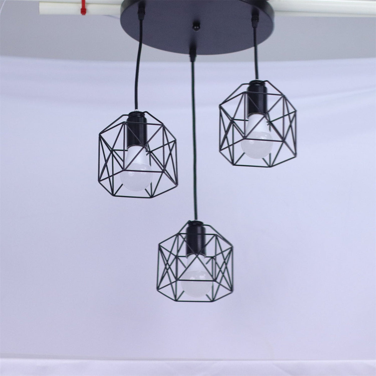 Joyinled 3-lichts metal pendant light, pendant light for kitchen, dining room, ceiling light, E26 fitting, adjustable height