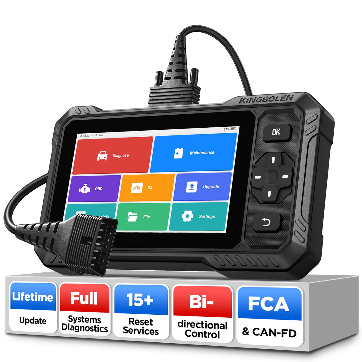 USA EU Warehouse KINGBOLEN new S6 Elite full system Auto OBD2 Scanner diagnostic tool with 15 Resets CAN FD & FCA AutoAuth