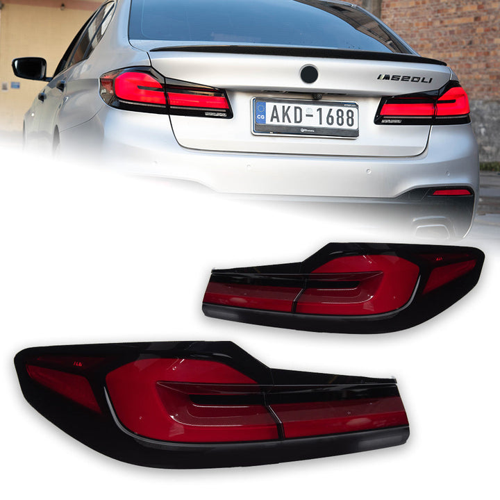AKD Car Full LED Dynamische Tail lights for BMW M5 5 Series F90 G30 G38 2018-2020 Mount tail light Plug and Play Tail lights