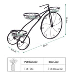 3-tier bicycle plant stand iron tricycle flower pot holder house garden patio decor