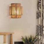 9Inch rattan wall sconce Boho home Decor wall light fixtures with hemp rope rustic lighting for bedroom bathroom hallway entryway