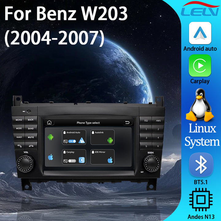 Poland 7 inch Linux autoradio for Mercedes Benz W203 C-Klasse 2004-2007 dashboardmontage wireless CarPlay Android Car Hi-Res audio