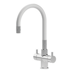 Puritek Snake kitchen faucet under the window - Minimalistisch flexibel stainless steel 3-road model 330956-CW Italy