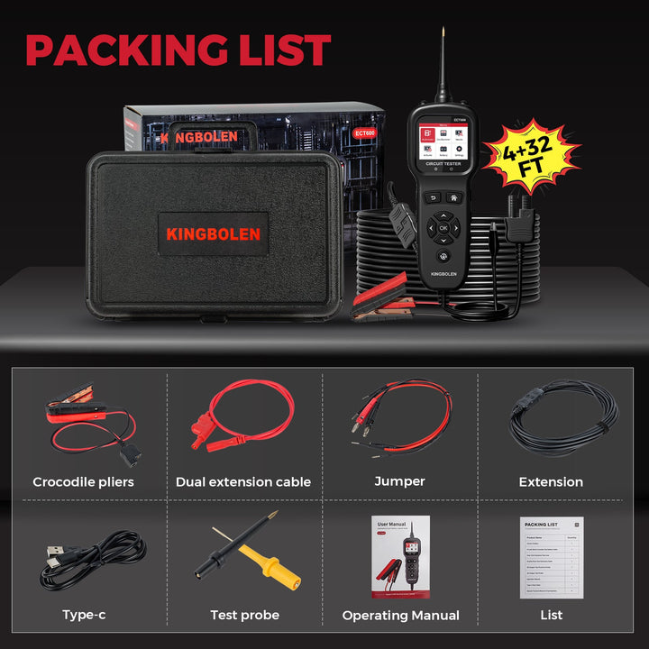 Kingbolen New Ect600 Auto Circuit Tester 12V/24V Car battery tester With Schone Function Electric Power Auto Scanner