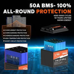 US Local 12V 50Ah LiFePO4 battery Diepcyclus High Prestatie for Camper, Boot, solar-energy system, Off-Grid system